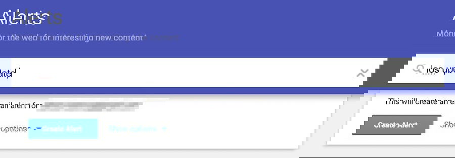Create an Alert in Google