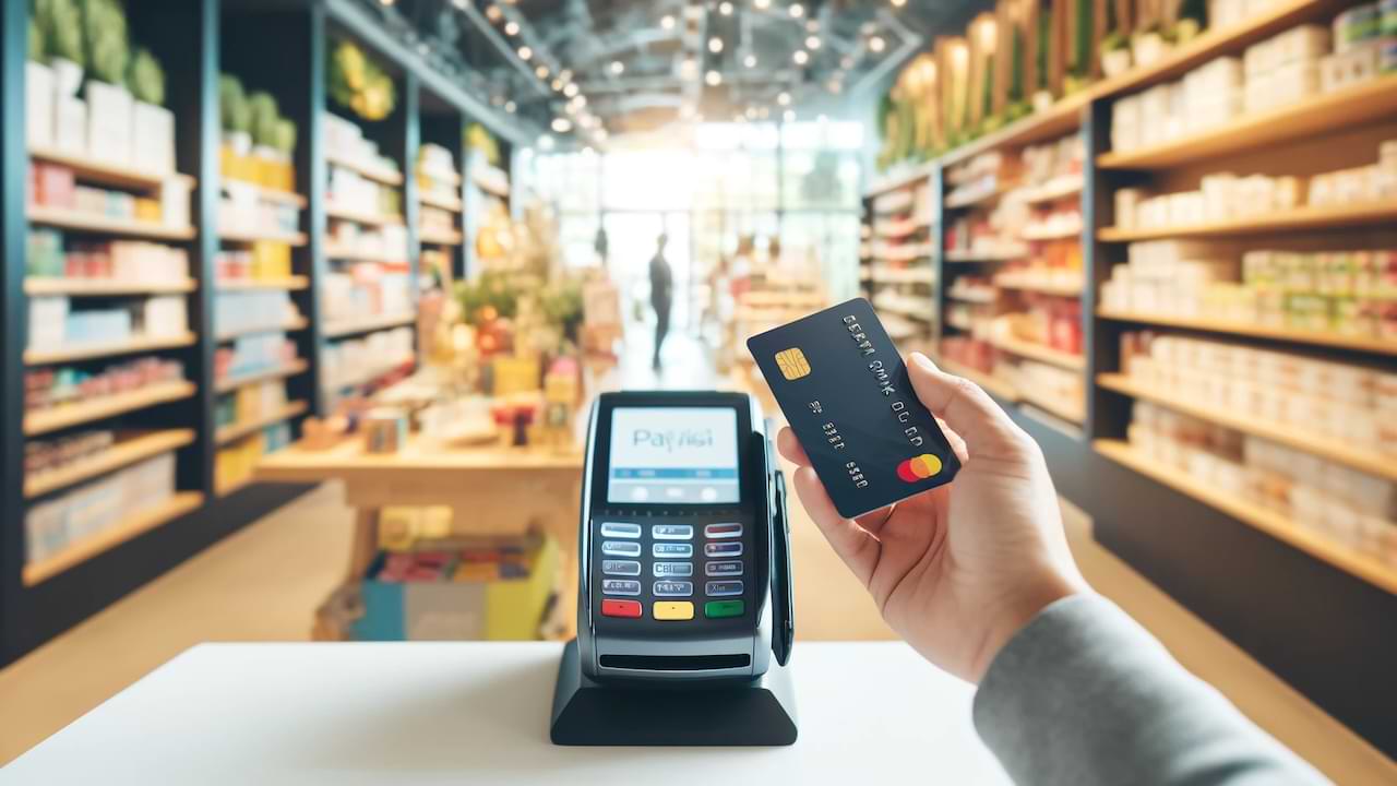 Person Paying At Payment Terminal