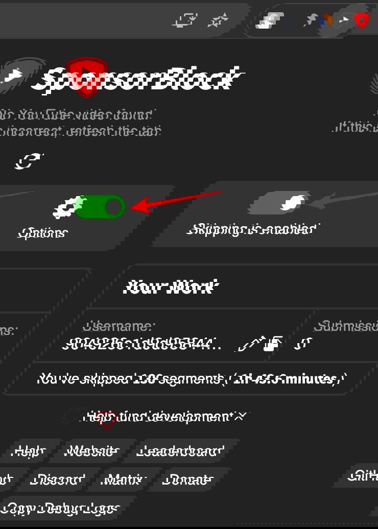 Skip Sponsor Toggle