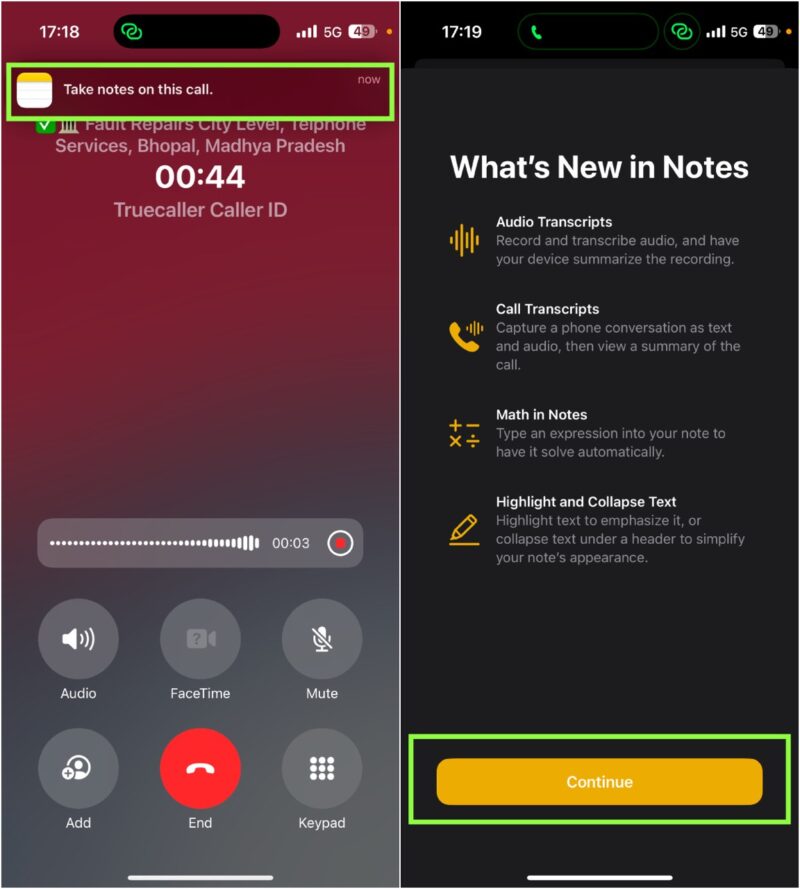 Take Notes When Call Recording