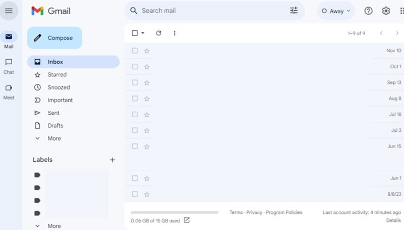 Checking Gmail account.
