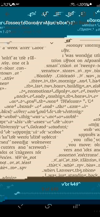 Reading a book on the ReadEra ebook reader app.