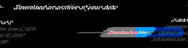 Pressing "Download archive" button a second time in Twitter on PC.