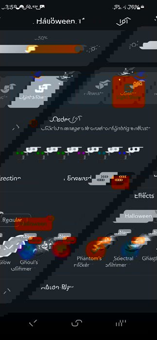 Setting up lighting effects on a group.