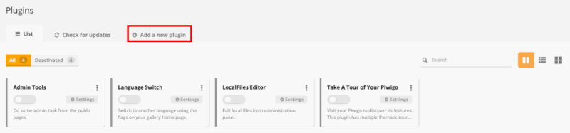 A screenshot showing the location of the "Add a new plugin" tab.