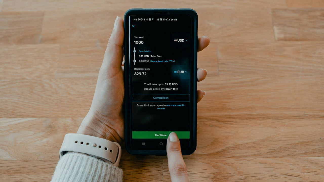 Person Sending Money Through Wise