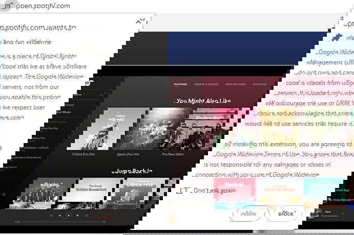 Installing Widevine in browser.